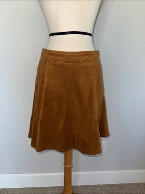 Loft Camel Vegan Suede Skirt